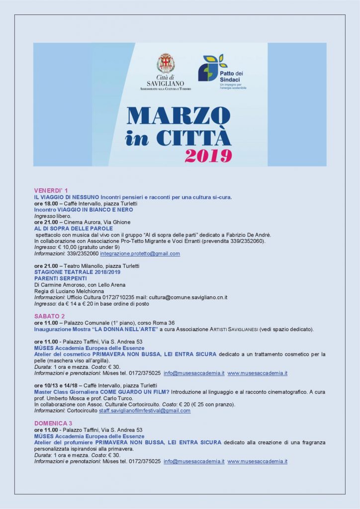 depliant Marzo in Città 20191