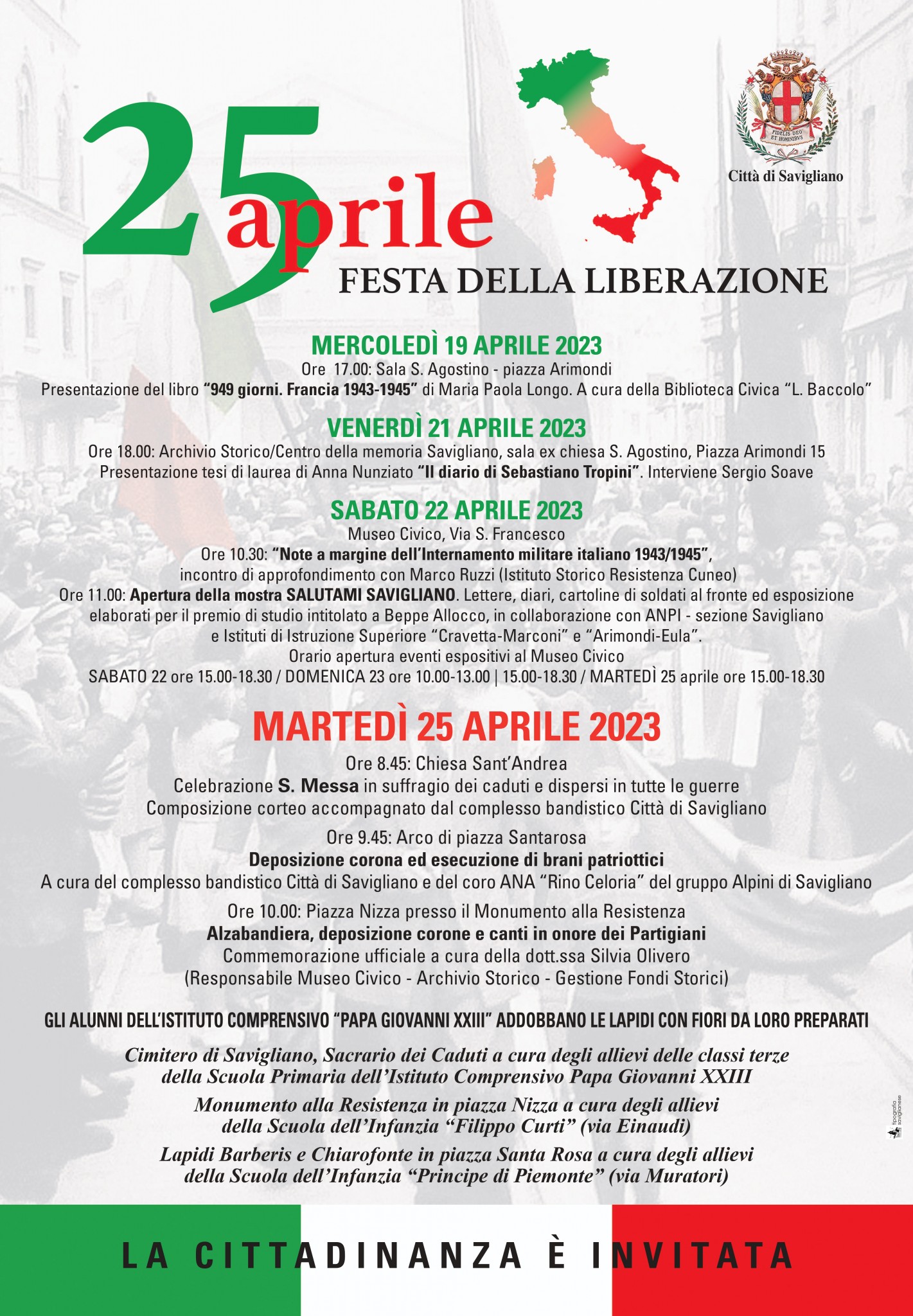 Celebrazioni 25 APRILE FESTA DELLA LIBERAZIONE | VisitSavigliano